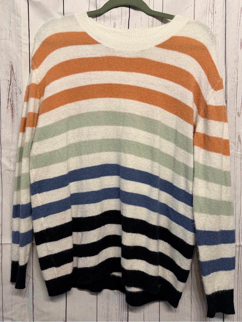 Kori Crewneck Sweater in Cream, Orange & Sage